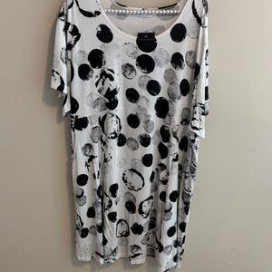 Bryn Walker Black and White Polka Dot Mara tunic nwt size xl
